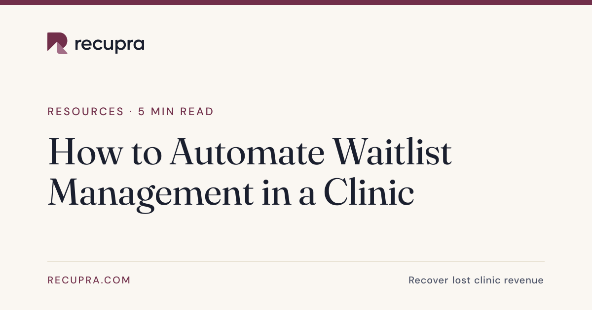 How to Automate Waitlist Management in a Clinic | Recupra